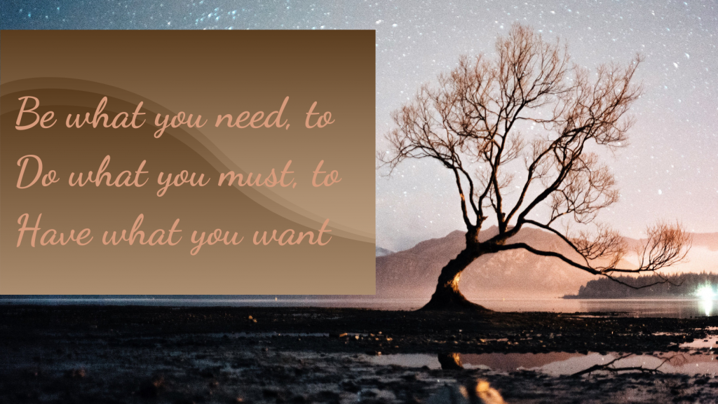 tree reaching for the stars with be, do and have - experiences that  lead to happiness